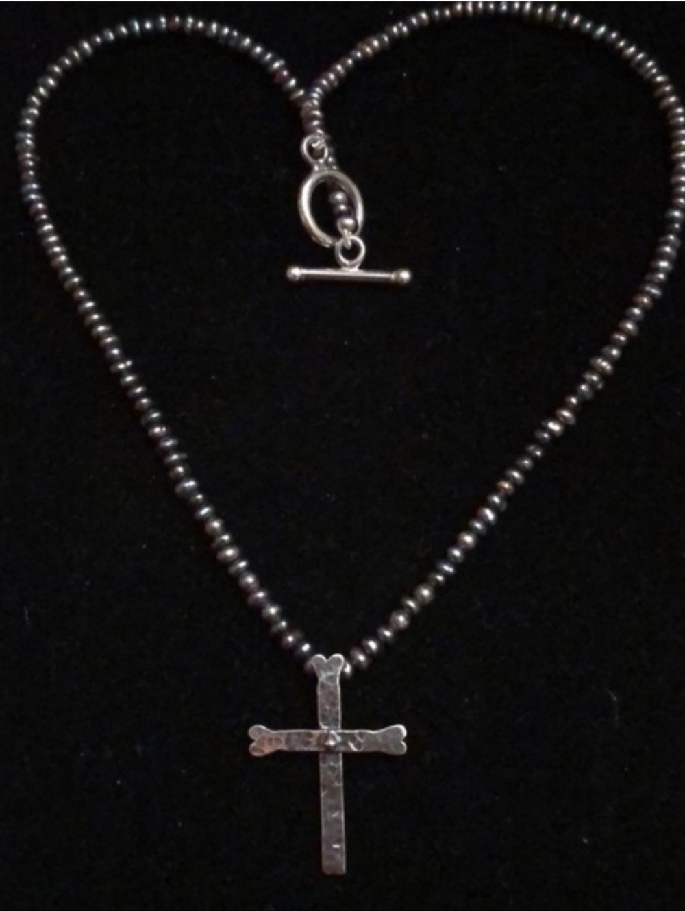 Mignon Faget Cruxx Sterling/Pearl Cross Necklace